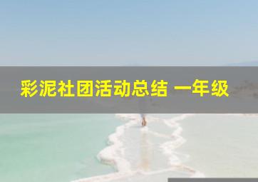 彩泥社团活动总结 一年级